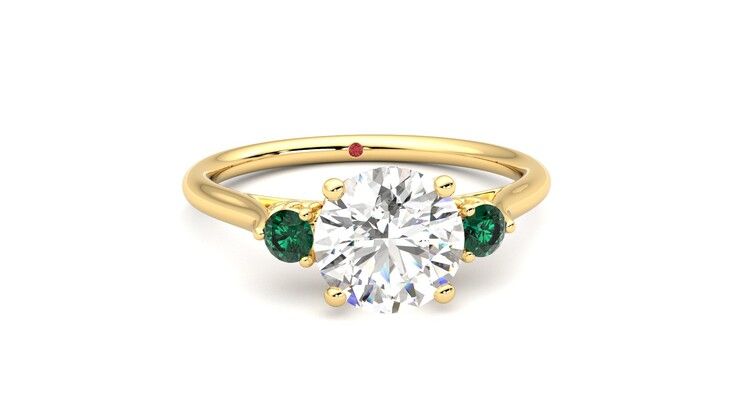 Taylor & Hart Thimble Round Engagement Ring 360 degree image 2
