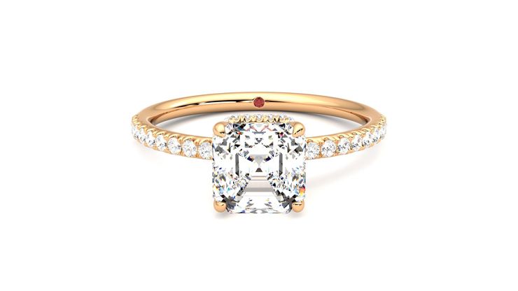 Taylor & Hart Thyme Asscher Engagement Ring 360 degree image 0