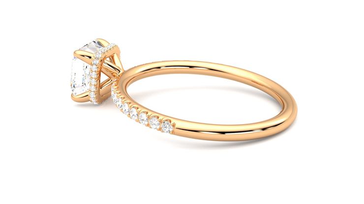 Taylor & Hart Thyme Asscher Engagement Ring 360 degree image 19