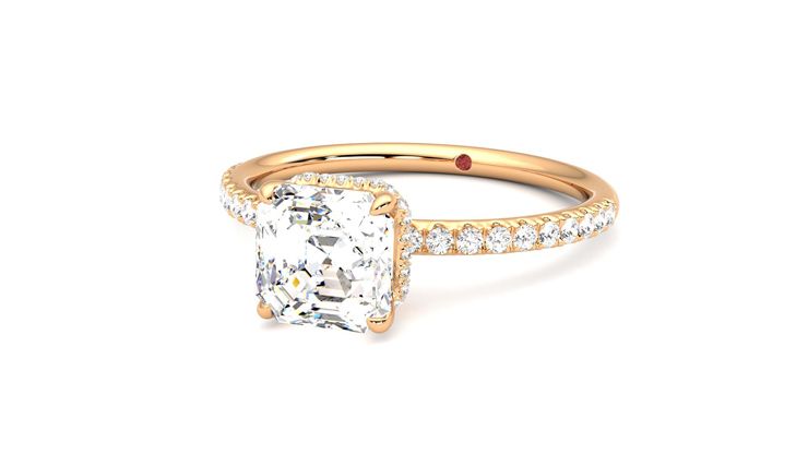 Taylor & Hart Thyme Asscher Engagement Ring 360 degree image 26