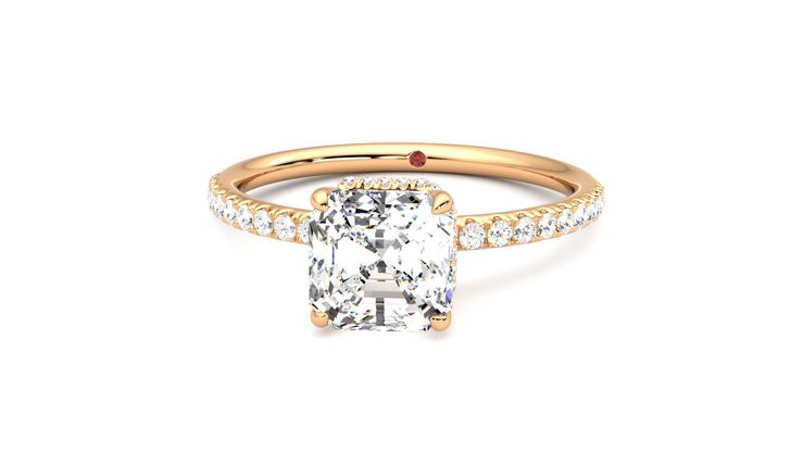 Taylor & Hart Thyme Asscher Engagement Ring 360 degree image 28