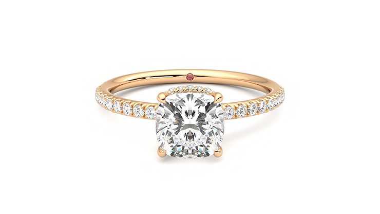 Taylor & Hart Thyme Cushion Engagement Ring 360 detail 01