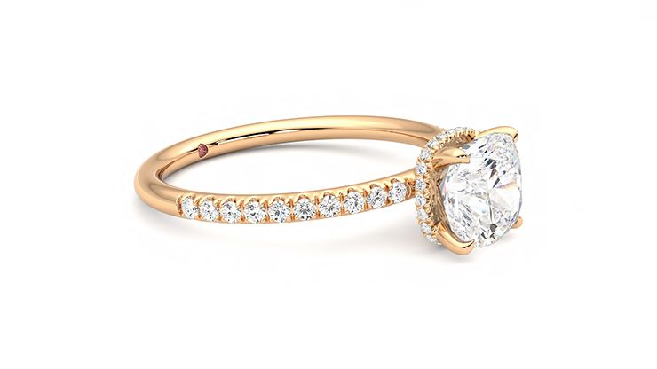 Taylor & Hart Thyme Cushion Engagement Ring 360 degree image 7