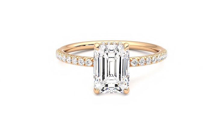 Taylor & Hart Thyme Emerald Engagement Ring 360 degree image 0