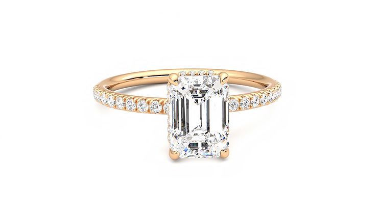 Taylor & Hart Thyme Emerald Engagement Ring 360 degree image 2