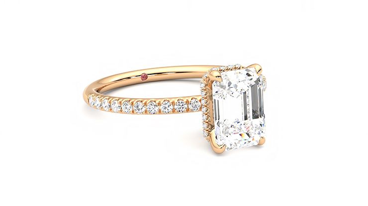 Taylor & Hart Thyme Emerald Engagement Ring 360 degree image 5