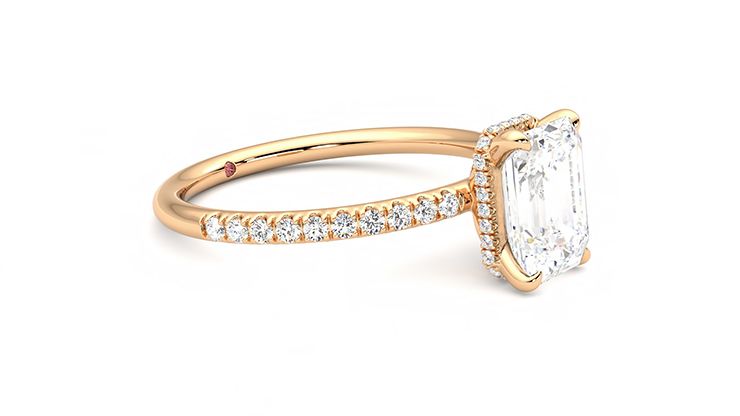 Taylor & Hart Thyme Emerald Engagement Ring 360 degree image 7