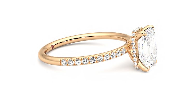 Taylor & Hart Thyme Emerald Engagement Ring 360 degree image 8