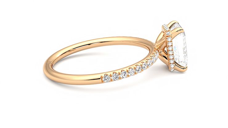 Taylor & Hart Thyme Emerald Engagement Ring 360 degree image 10