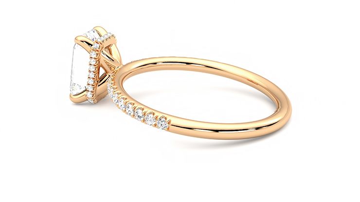 Taylor & Hart Thyme Emerald Engagement Ring 360 degree image 19