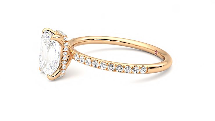 Taylor & Hart Thyme Emerald Engagement Ring 360 degree image 22