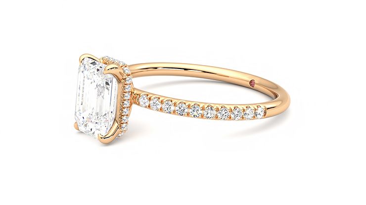 Taylor & Hart Thyme Emerald Engagement Ring 360 degree image 23