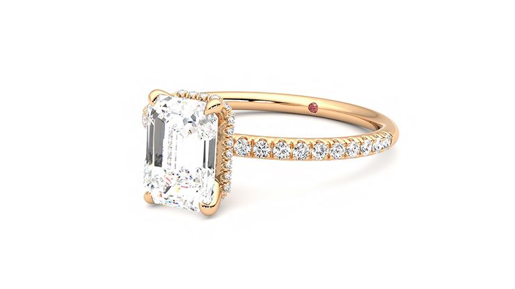Taylor & Hart Thyme Emerald Engagement Ring 360 degree image 25