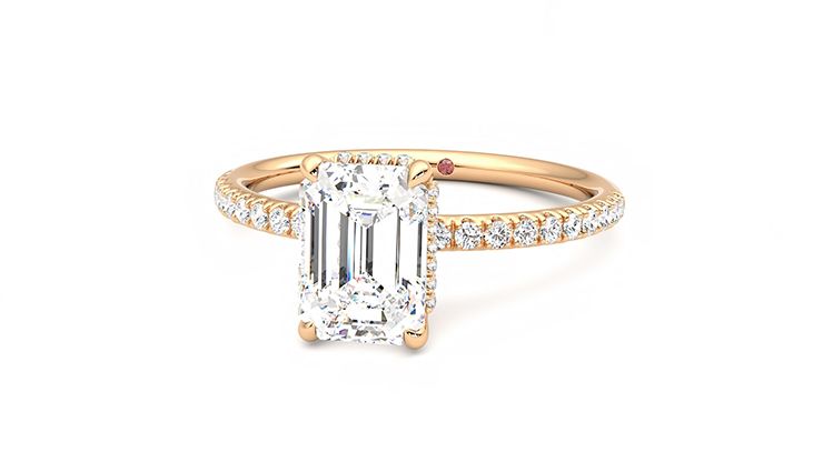 Taylor & Hart Thyme Emerald Engagement Ring 360 degree image 27