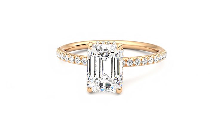 Taylor & Hart Thyme Emerald Engagement Ring 360 degree image 28