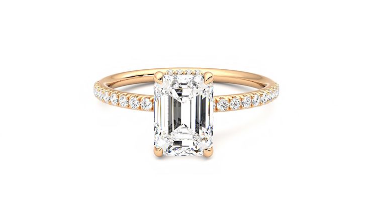 Taylor & Hart Thyme Emerald Engagement Ring 360 degree image 29