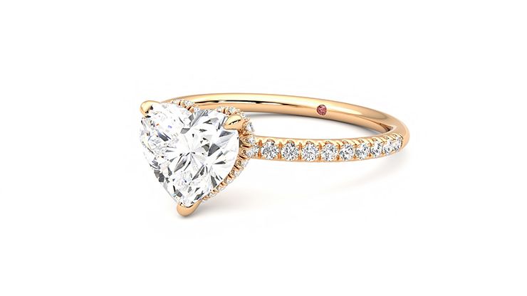 Taylor & Hart Thyme Heart Engagement Ring 360 degree image 25