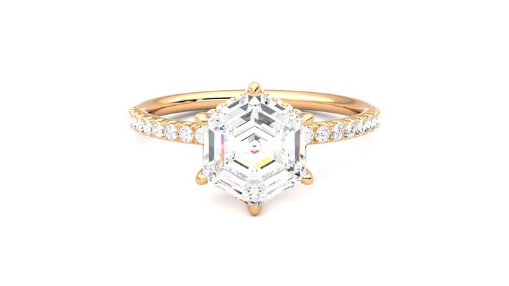Taylor & Hart Thyme Hexagonal Engagement Ring 360 degree image 0