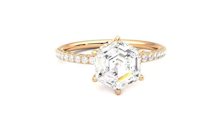 Taylor & Hart Thyme Hexagonal Engagement Ring 360 degree image 2