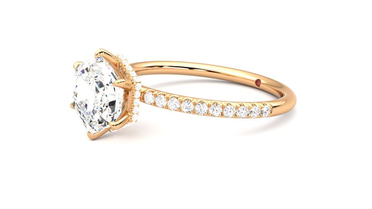 Taylor & Hart Thyme Hexagonal Engagement Ring 360 degree image 23
