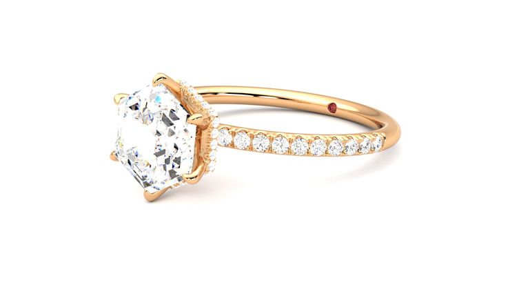 Taylor & Hart Thyme Hexagonal Engagement Ring 360 degree image 24