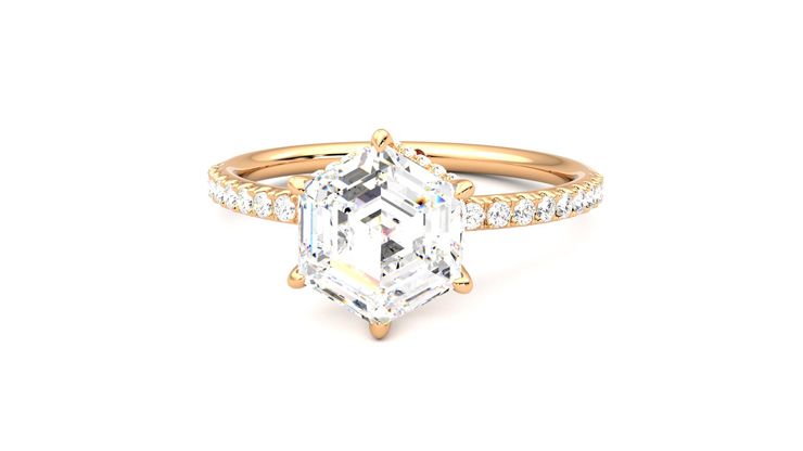 Taylor & Hart Thyme Hexagonal Engagement Ring 360 degree image 28