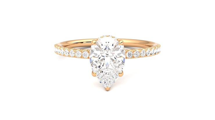 Taylor & Hart Thyme Pear Engagement Ring 360 degree image 0
