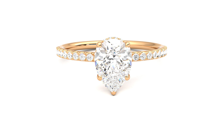 Taylor & Hart Thyme Pear Engagement Ring 360 degree image 1