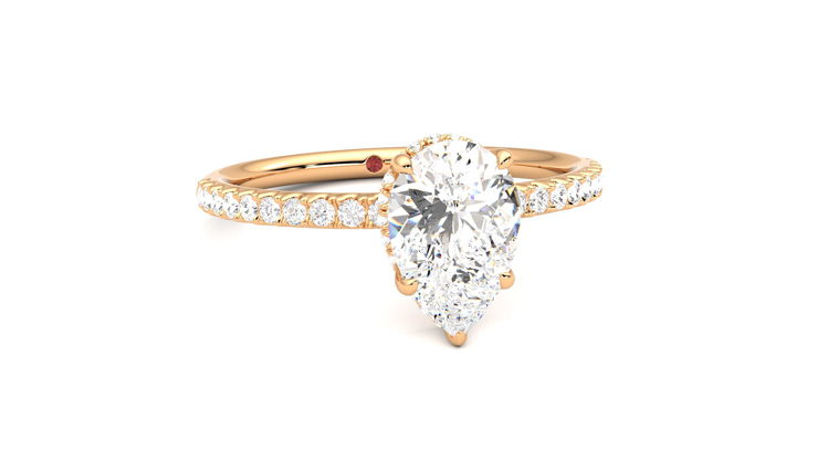 Taylor & Hart Thyme Pear Engagement Ring 360 degree image 3