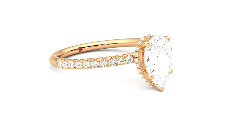 Taylor & Hart Thyme Pear Engagement Ring 360 degree image 6