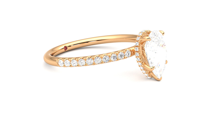 Taylor & Hart Thyme Pear Engagement Ring 360 degree image 7