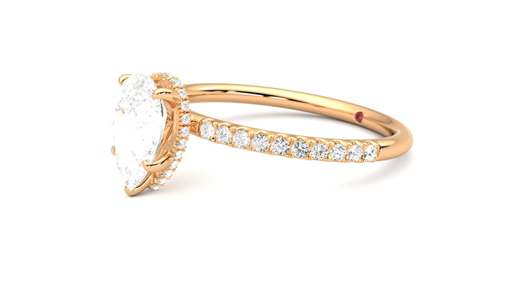 Taylor & Hart Thyme Pear Engagement Ring 360 degree image 23