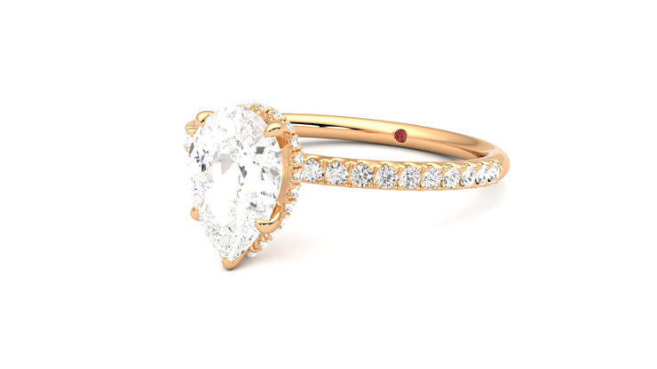 Taylor & Hart Thyme Pear Engagement Ring 360 degree image 25