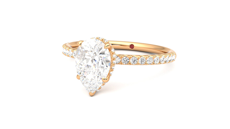 Taylor & Hart Thyme Pear Engagement Ring 360 degree image 26