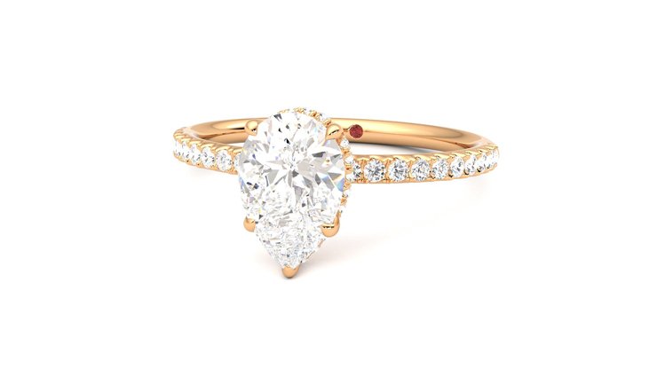 Taylor & Hart Thyme Pear Engagement Ring 360 degree image 27