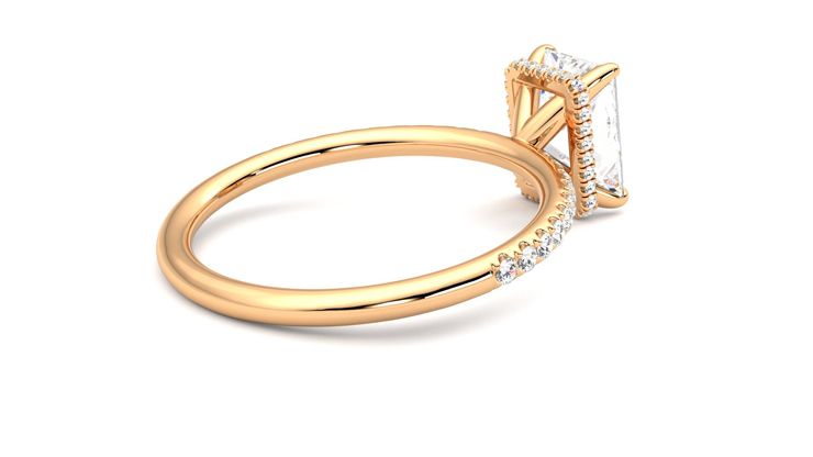 Taylor & Hart Thyme Radiant Engagement Ring 360 degree image 10