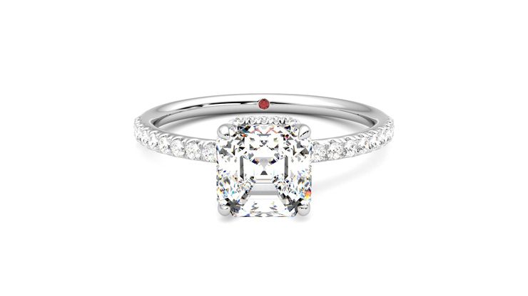 Taylor & Hart Thyme Asscher Engagement Ring 360 degree image 0