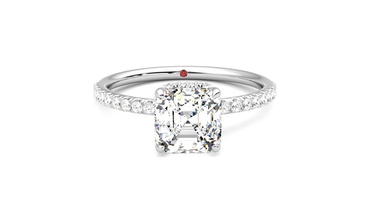 Taylor & Hart Thyme Asscher Engagement Ring 360 degree image 1