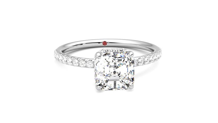 Taylor & Hart Thyme Asscher Engagement Ring 360 degree image 2