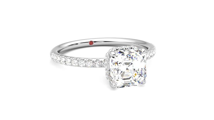 Taylor & Hart Thyme Asscher Engagement Ring 360 degree image 4