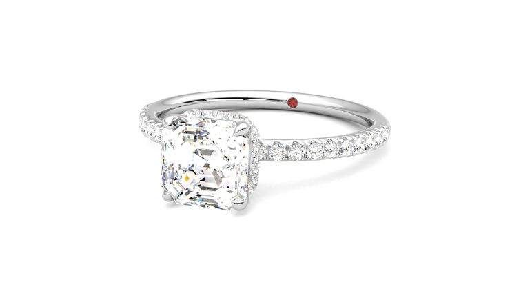 Taylor & Hart Thyme Asscher Engagement Ring 360 degree image 26