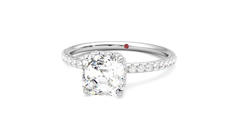 Taylor & Hart Thyme Asscher Engagement Ring 360 degree image 27