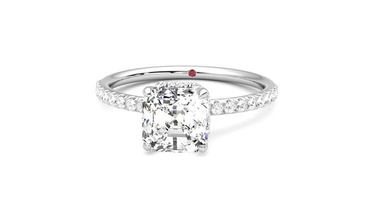 Taylor & Hart Thyme Asscher Engagement Ring 360 degree image 28