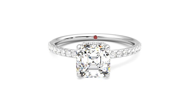 Taylor & Hart Thyme Asscher Engagement Ring 360 degree image 29