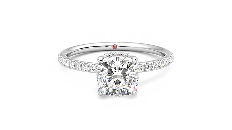Taylor & Hart Thyme Cushion Engagement Ring 360 degree image 1
