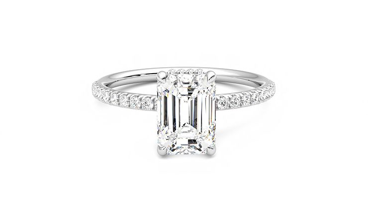 Taylor & Hart Thyme Emerald Engagement Ring 360 degree image 1