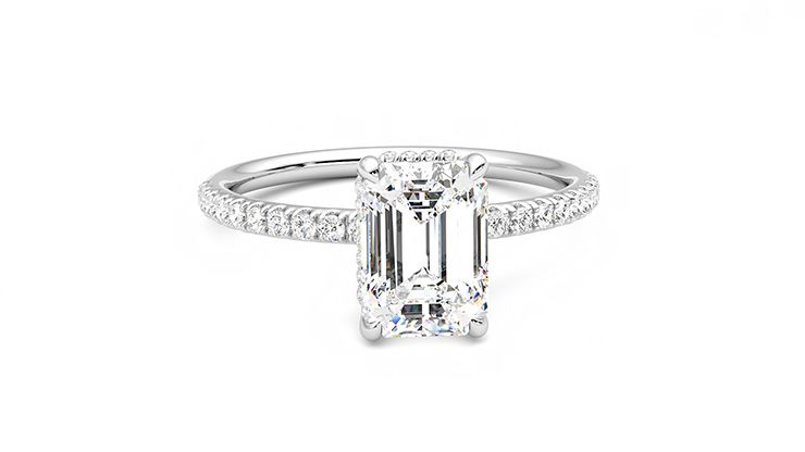 Taylor & Hart Thyme Emerald Engagement Ring 360 degree image 2