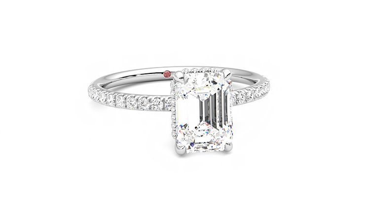 Taylor & Hart Thyme Emerald Engagement Ring 360 degree image 3