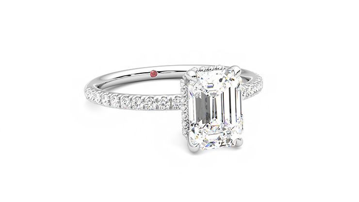 Taylor & Hart Thyme Emerald Engagement Ring 360 degree image 4