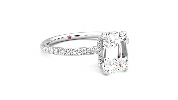 Taylor & Hart Thyme Emerald Engagement Ring 360 degree image 5